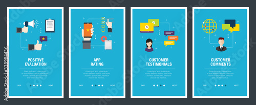 Positive evaluation, app rating and customer testimonials.