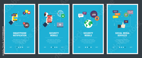 Smartphone notification, security mobile, online services, social media services