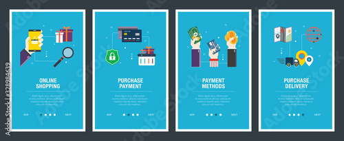 Online shopping, purchase payment, payment methods and purchase delivery.