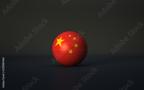 china flag. 3d render of in...