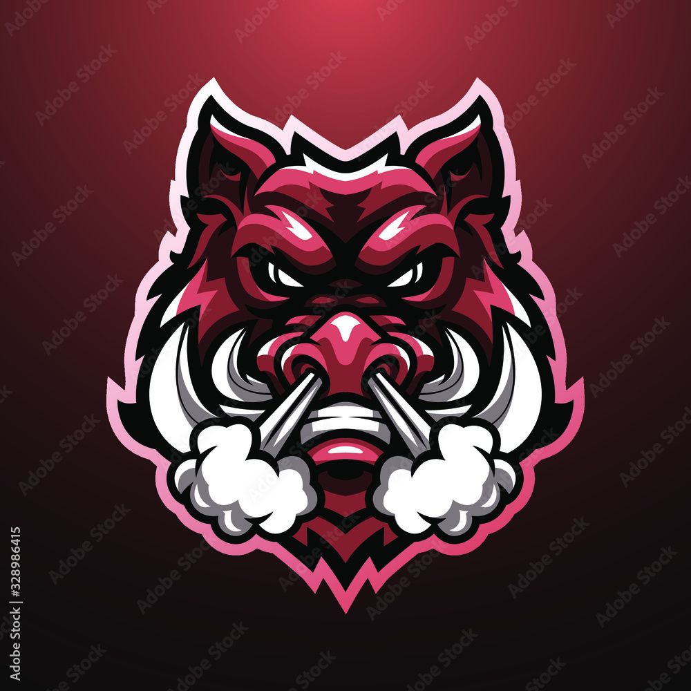 Wild boar head mascot logo Wild boar head mascot logo