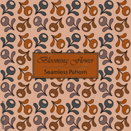 vintage brown blooming floral repeated pattern wallpaper for background, paper wrapping, decoration, cover, textile, texture