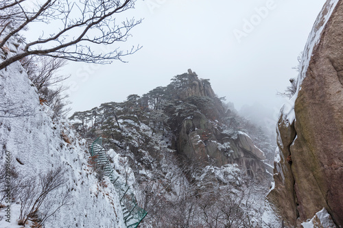 Winter of Dobongsan Mountain Bukhansan National Park in Seoul South Korea  photo