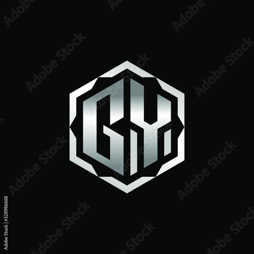 Initial Letters GY Hexagon Logo Design