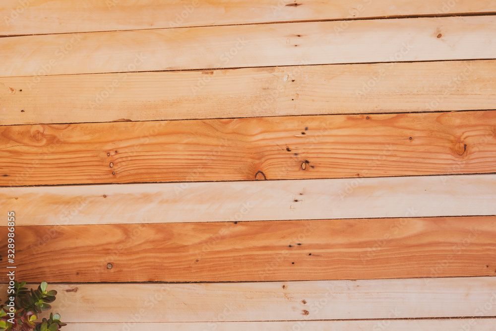 Fototapeta premium rustic brown wooden plank - recycled material - horizontal striped - old pattern background