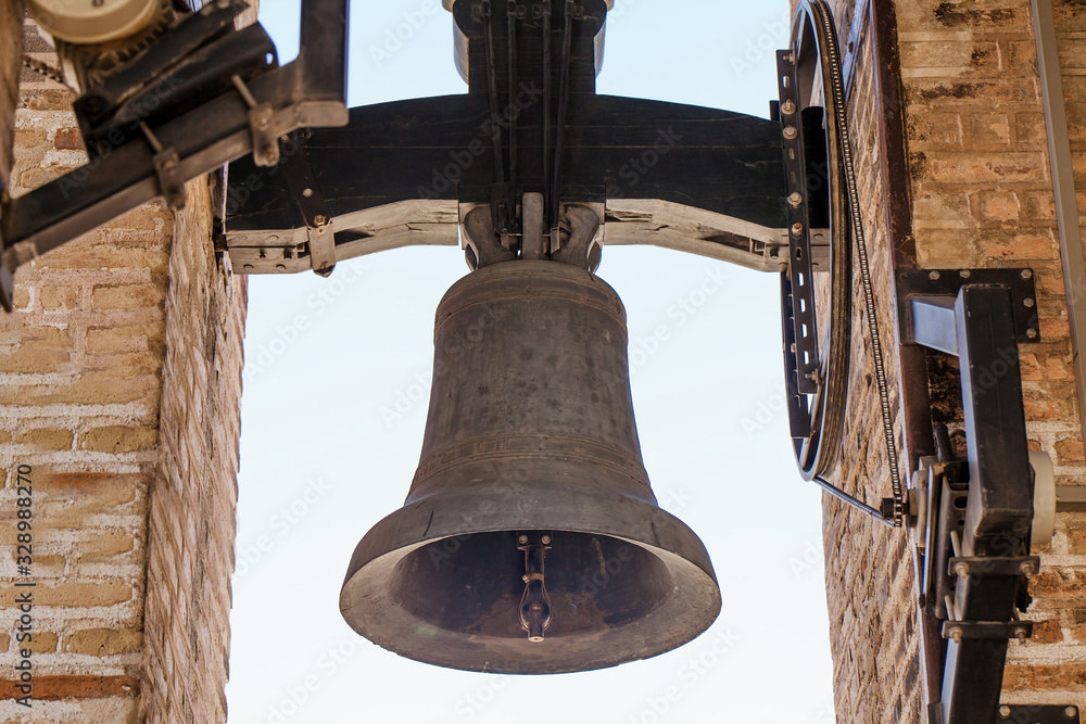 Ancient big bell inside a Cathedral
