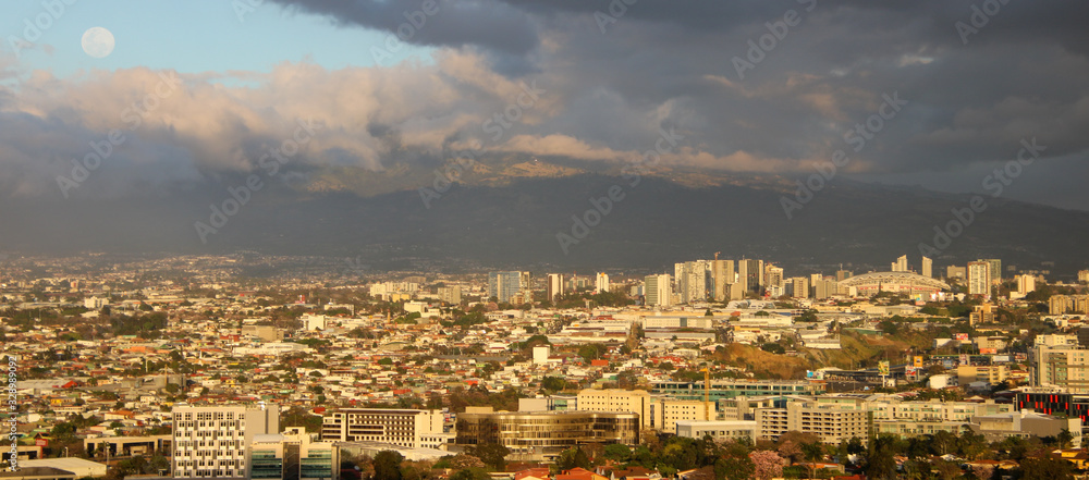 Aerial View of Dowtown San Jose, Escazu and La Sabana in Costa Rica