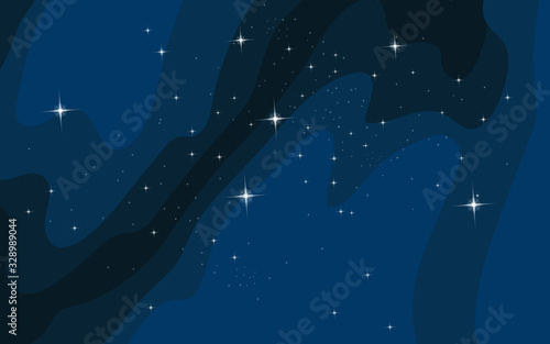 Vector space background . Cute flat style template with Stars in Outer space