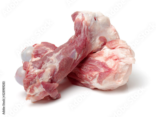 Foto Pig Bone Used For Cooking Soup Base on white background