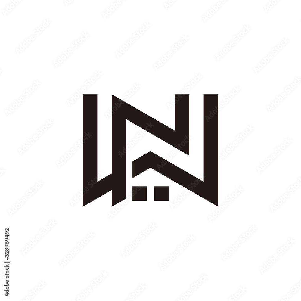 letter nw home shape simple geometric line logo vector letter nw home shape simple geometric line logo vector