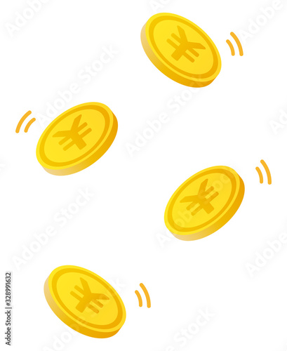 落下する円のコイン