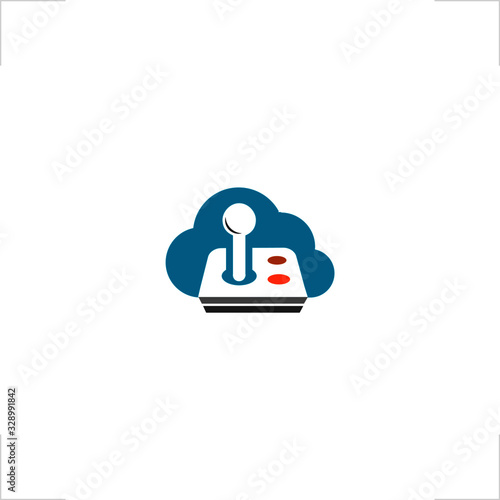 cloud logo game joystick design