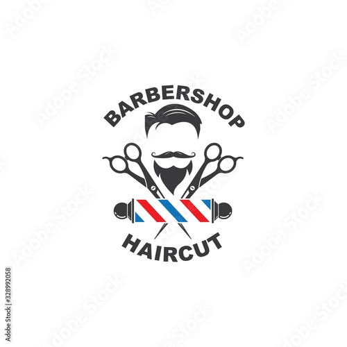 barber shop icon logo vector icon