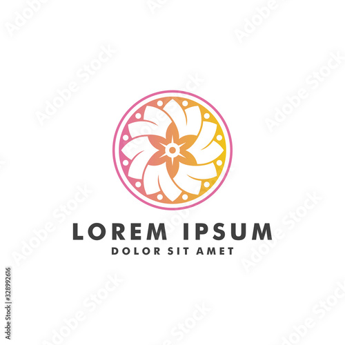Beauty flower abstract logo template icon design vector