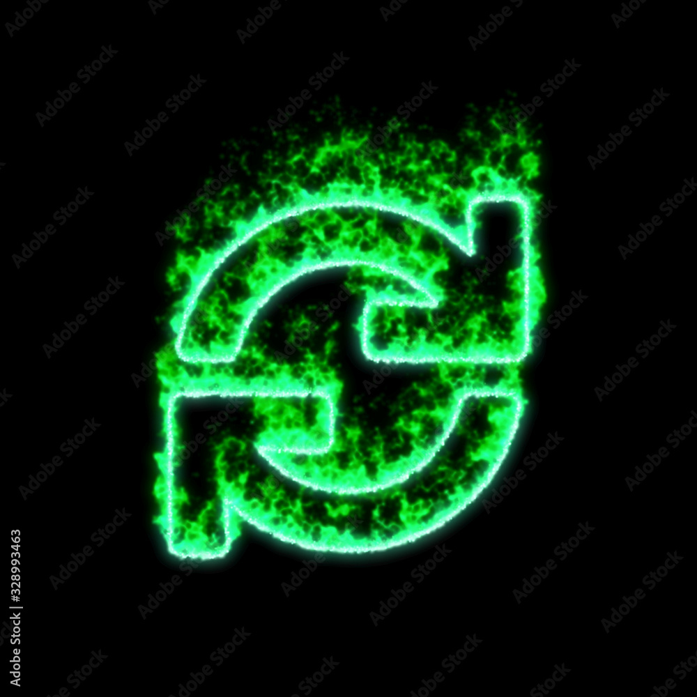The symbol sync burns in green fire The symbol sync burns in green fire