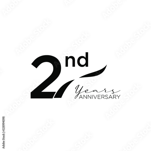 2nd black logo with ribbon design number icon photo