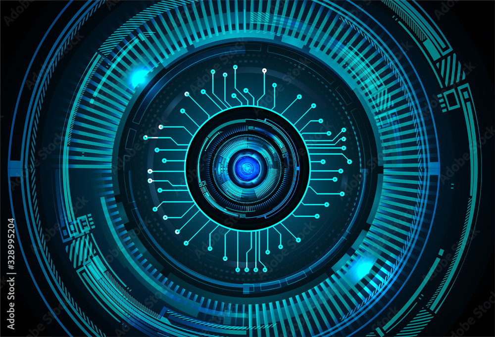Blue eye cyber circuit future technology concept background Blue eye cyber circuit future technology concept background