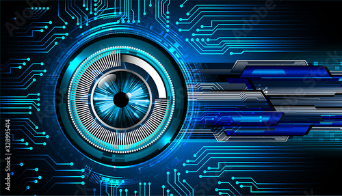 blue eye cyber circuit future technology concept background