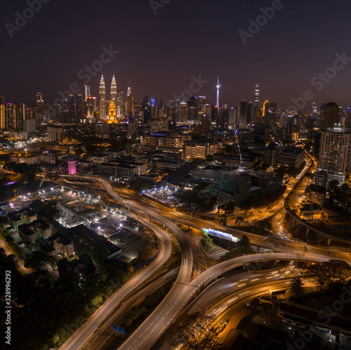 Photography 4k hyperlapse of kuala lumpur during night view.