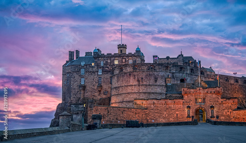 Edinburgh stormy sunset.
