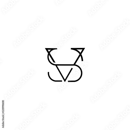 VS SV S V Letter Logo Design Template