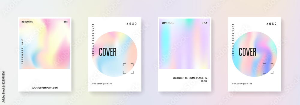 Holographic cover set. Abstract backgrounds.