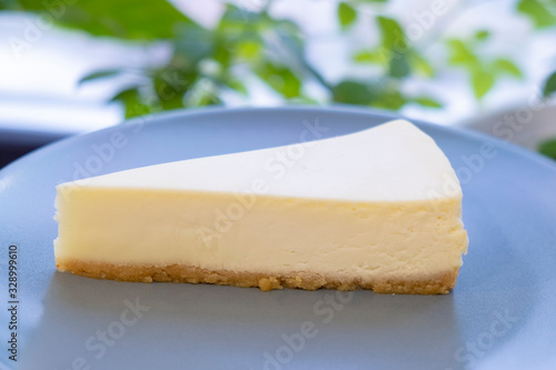 Fresh creamy cheesecake. Traditional recipe.