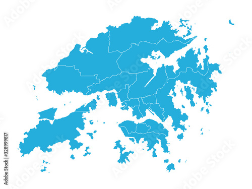 Hong kong detailed map. Blue background. Perfect for backgrounds, backdrop, banner, stickers, posters, labels, charts and wallpapers.