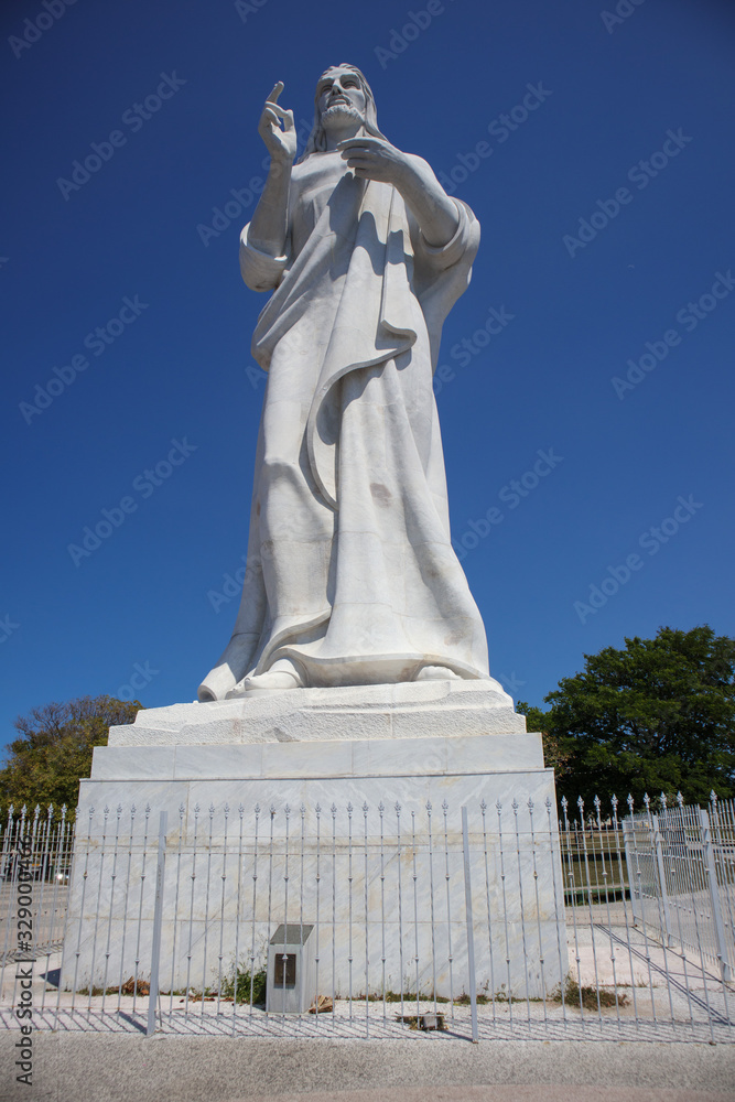Statue of Christ in the port of Havana. Cuba