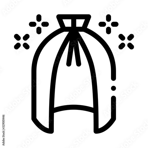 Magic Cloak Cape Icon Vector. Outline Magic Cloak Cape Sign. Isolated Contour Symbol Illustration