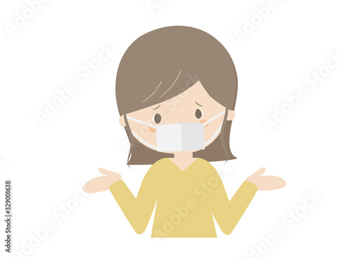 Woman wearing mask and saying she doesn't know.