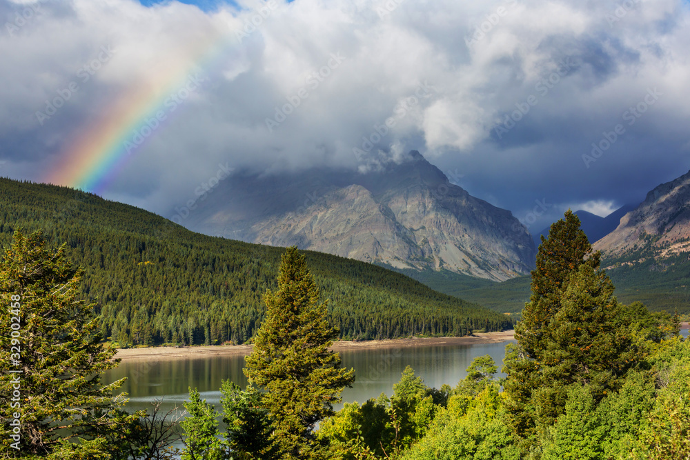 Fototapeta premium Rainbow in mountains