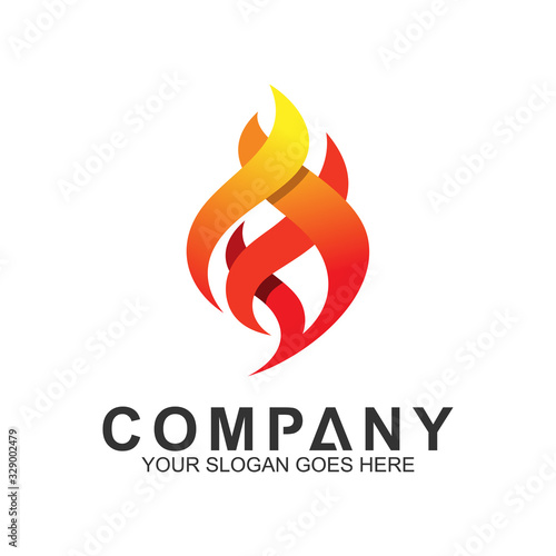 fire logo design template, abstract fire vector
