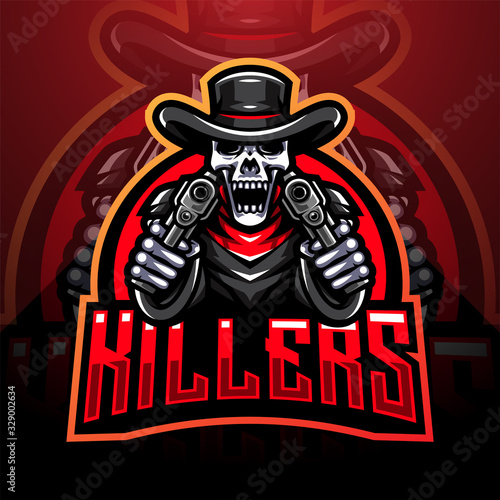 Skull gunners esport mascot logo