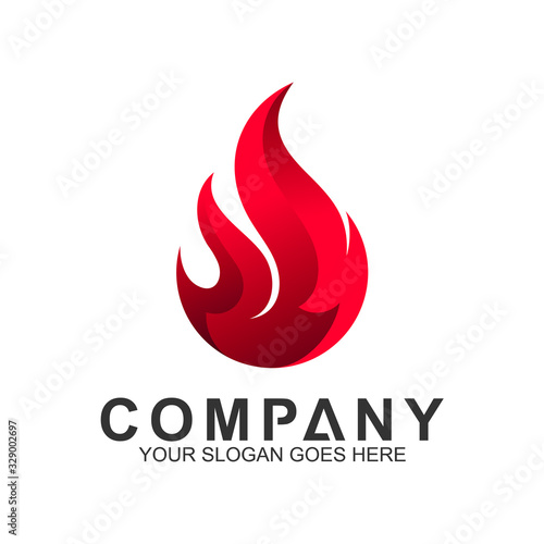 fire logo design template, abstract fire vector