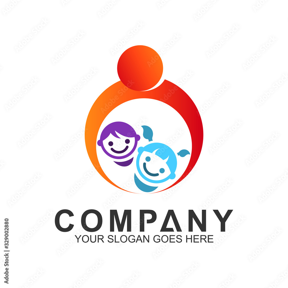 vector of faces of boys and girls smiling for kids care logo, happy child icon, playful children symbol vector of faces of boys and girls smiling for kids care logo, happy child icon, playful children symbol