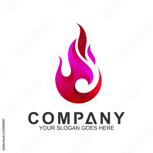 fire logo design template, abstract fire vector