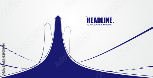 Several interlaced extended arrows symbolize the moral of growth and promotion, vector illustration.