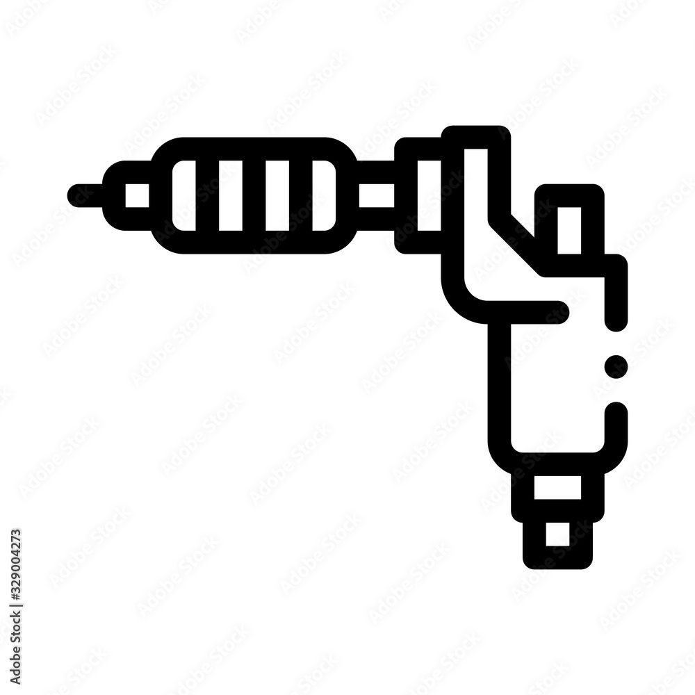 Tattoo Draw Tool Icon Vector. Outline Tattoo Draw Tool Sign. Isolated Contour Symbol Illustration