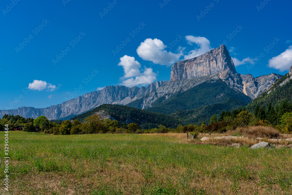 Fototapeta premium Mont Aiguille in the French Vercors mountains in France