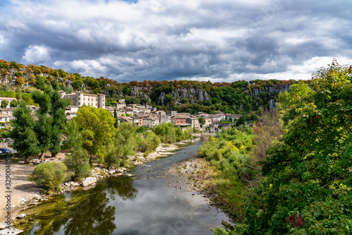 Medieval Village of Vogue in Ardeche, Rhone-Alpes, France