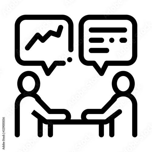 Human Discussing Icon Vector. Outline Human Discussing Sign. Isolated Contour Symbol Illustration