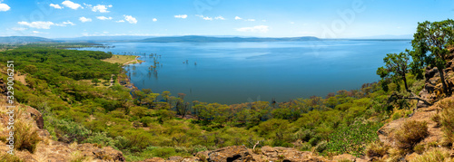 View from the mountains to Lake Nakuru National Park in Kenya photo
