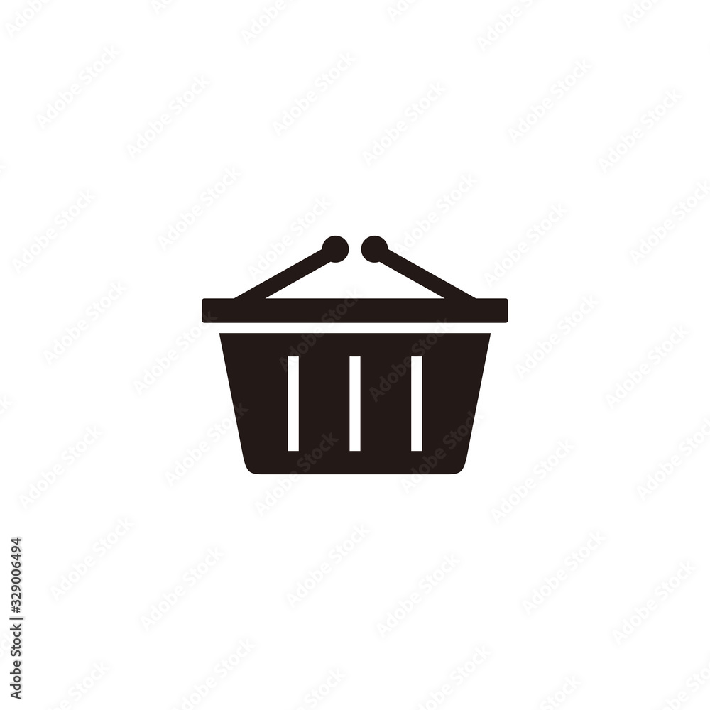 Simple shopping basket flat icon design vector Simple shopping basket flat icon design vector