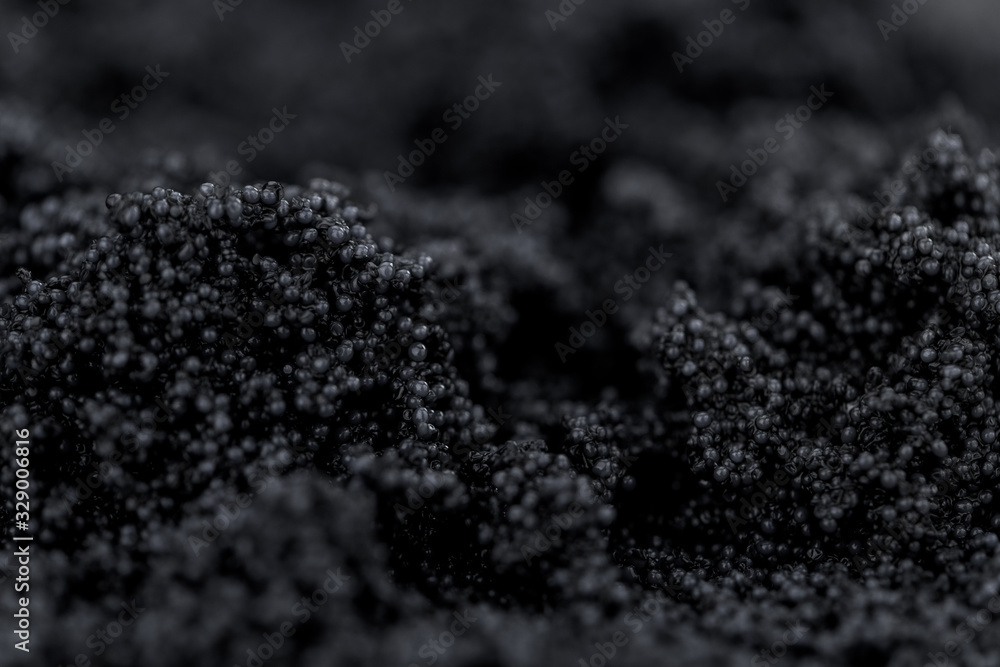Black Caviar as detailed close-up shot, selective focus Black Caviar as detailed close-up shot, selective focus