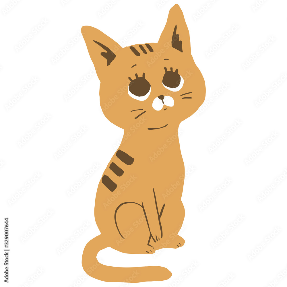 Fototapeta premium 見上げている茶色の猫