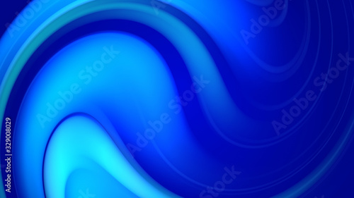 3d rendering of abstract background with blue twisted gradient of colors. beautiful mixing colors of paint. Beautiful soft color transitions. Shades of blue © Green Wind