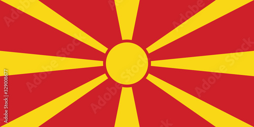 North Macedonia national flag graphics design. Perfect for backgrounds, backdrop, banner, stickers, posters, labels, sign, symbol, icon and wallpapers. photo