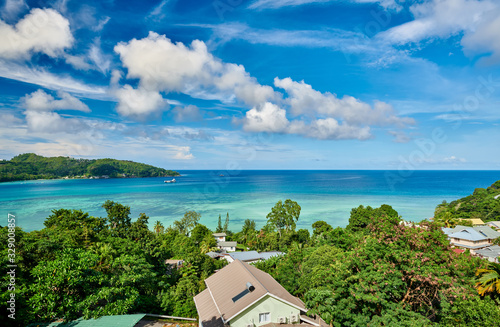 Overlook of Seychelles bay  Mahe island