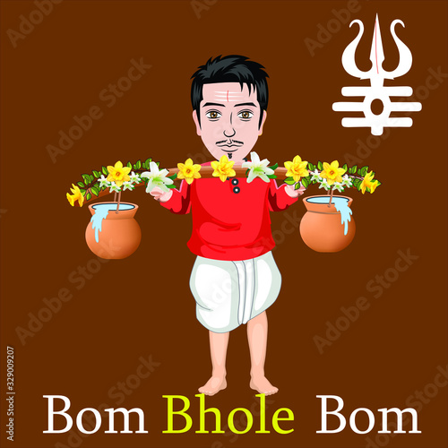 vector illustration of lord Shiva devotee